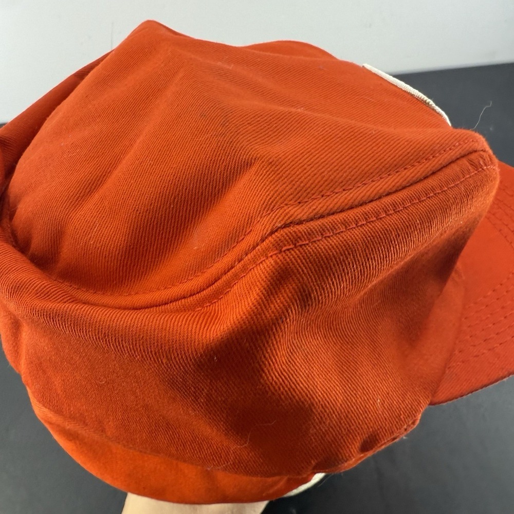 Vintage Golden Harvest Hat Cap Ear Flaps Trapper Orange Fitted 7 K-Brand - Picture 9 of 13